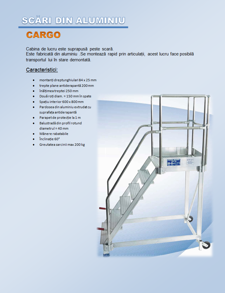 scara din aluminiu model CARGO